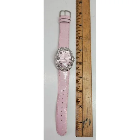 Adrienne Quartz ADR057 Womens Watch Pink Band Diamond Jewel Trim New Battery - Picture 8 of 13